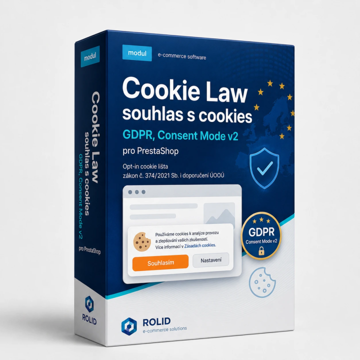 Cookie Law – souhlas s cookies pro PrestaShop (GDPR, Consent Mode v2)